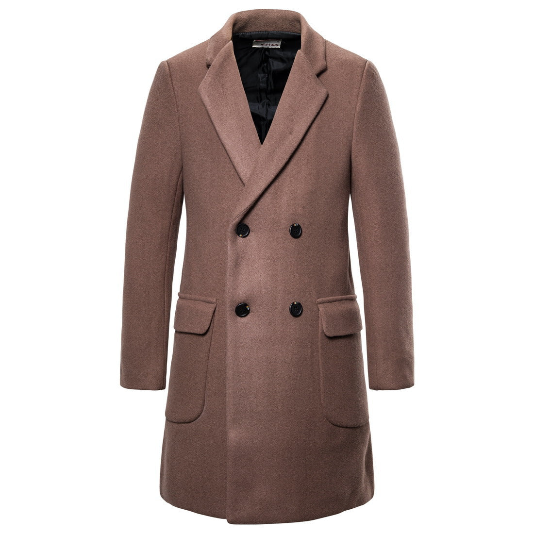 Trench-coat croisé en laine pour homme