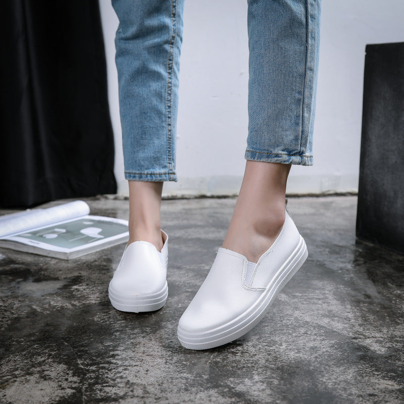Women's Waterproof Slip-On White Sneakers (Casual)