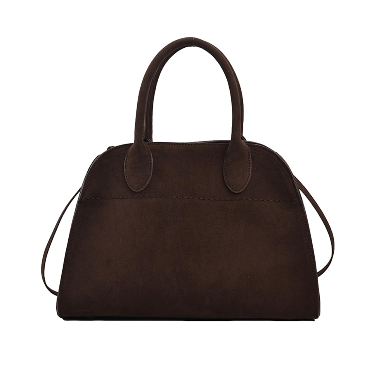 Deermisu Womens Suede Tote Bag Faux Leather Tote Bag for Women Vintage Top Handle Bag Fashion Retro Shoulder Satchel Bag Coffee Small with Shoulder Strap