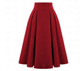 Women's Retro High Waist Pleated Skirt with Pockets