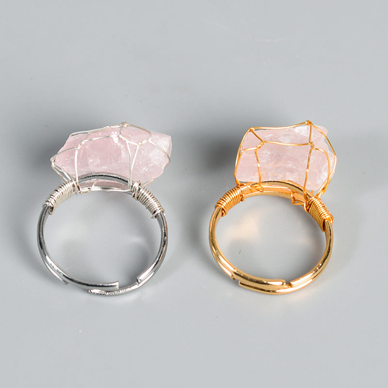 Natural Amethyst Adjustable Fashion Ring
