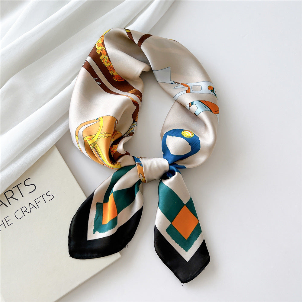 Stylish French Silk Scarf for All Seasons (70cm)