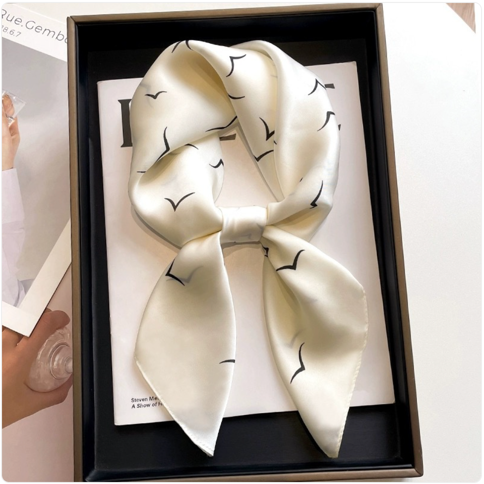 Striped Square Silk Scarf