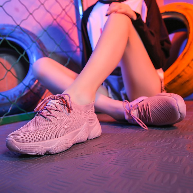 Women's Thick-Soled Knitted Dad Sneakers