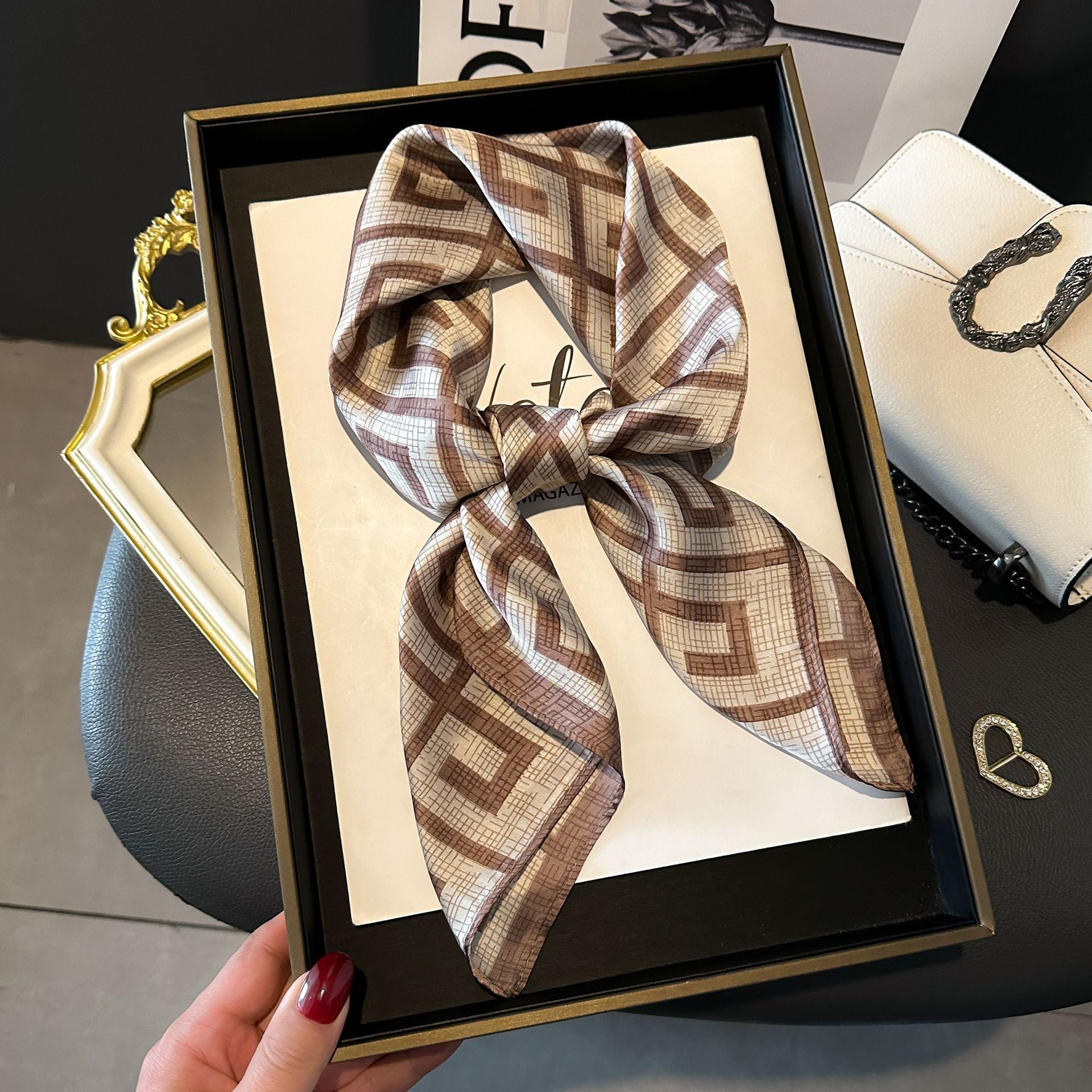 New Striped Silk Scarf - Stylish Professional Accessory