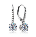 Moissanite Earrings 2 Carats in S925 Silver (One Pair)