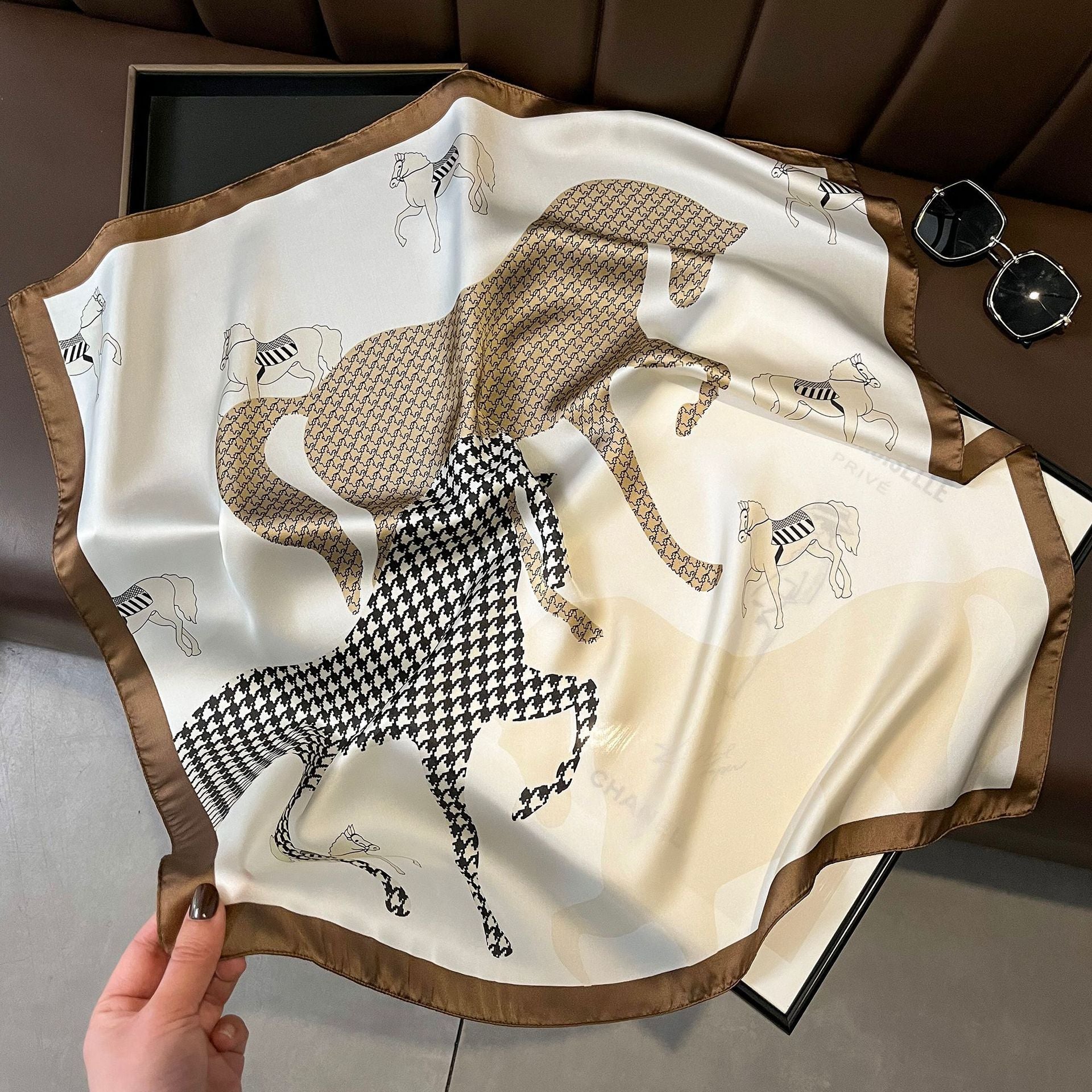 Vintage Silk Scarf - French Style 70cm Square Scarf