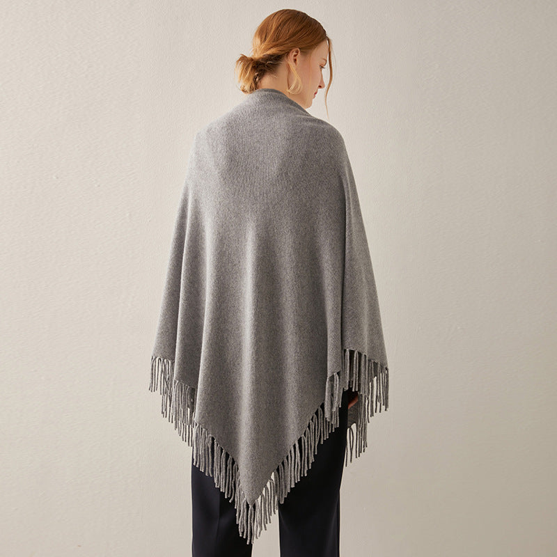Warm Cashmere Shawl with Fringe Scarf and Wrap