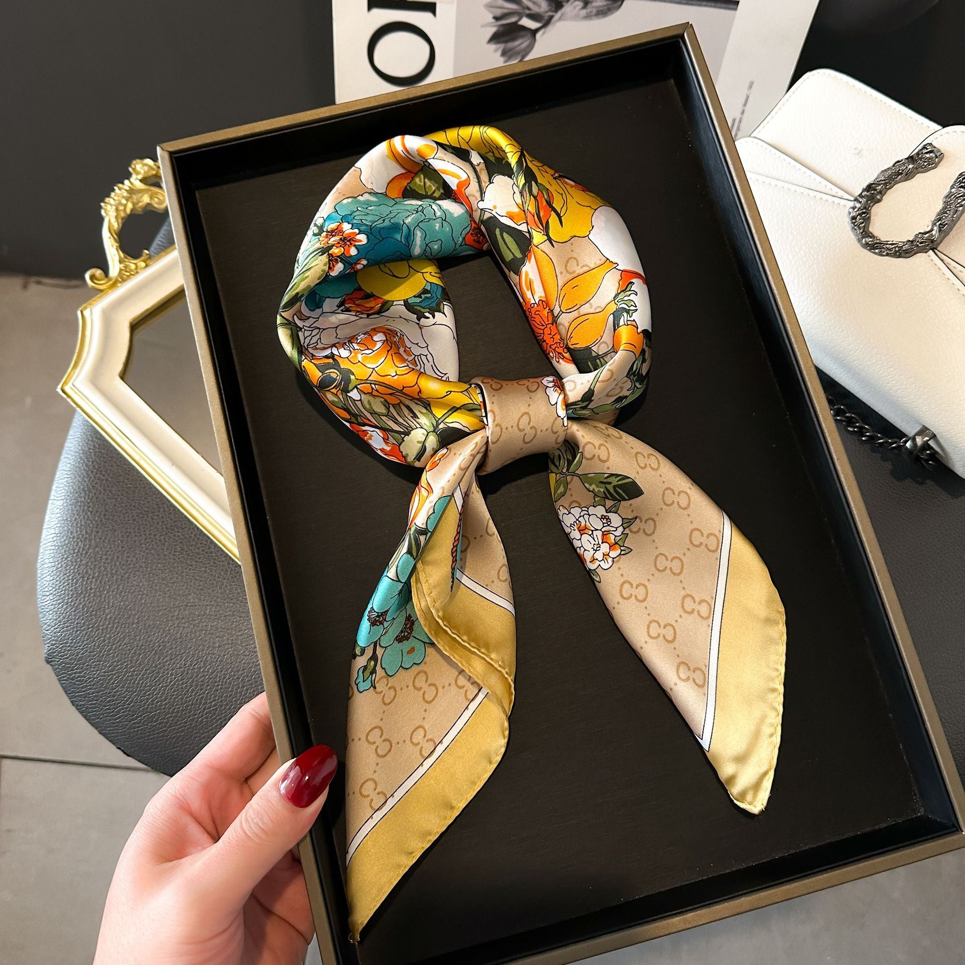 New Striped Silk Scarf - Stylish Professional Accessory