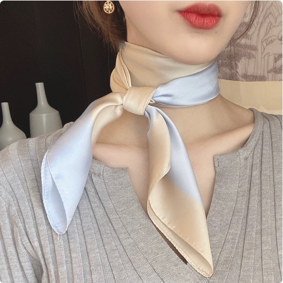Striped Square Silk Scarf
