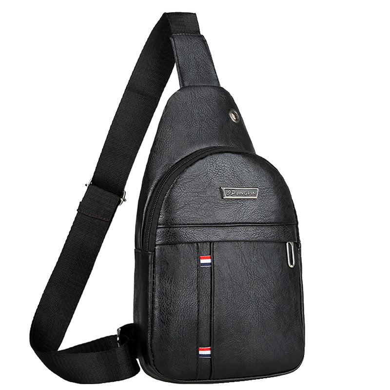 Men's PU Chest Bag - Versatile Large Capacity Sling Bag