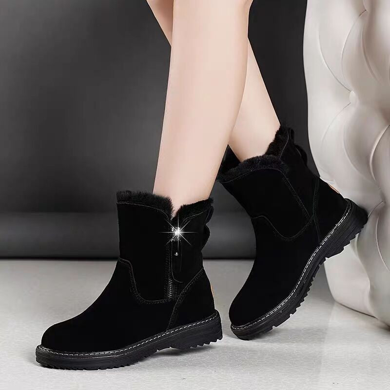 Velvet Cotton-Padded Shoes for Ladies