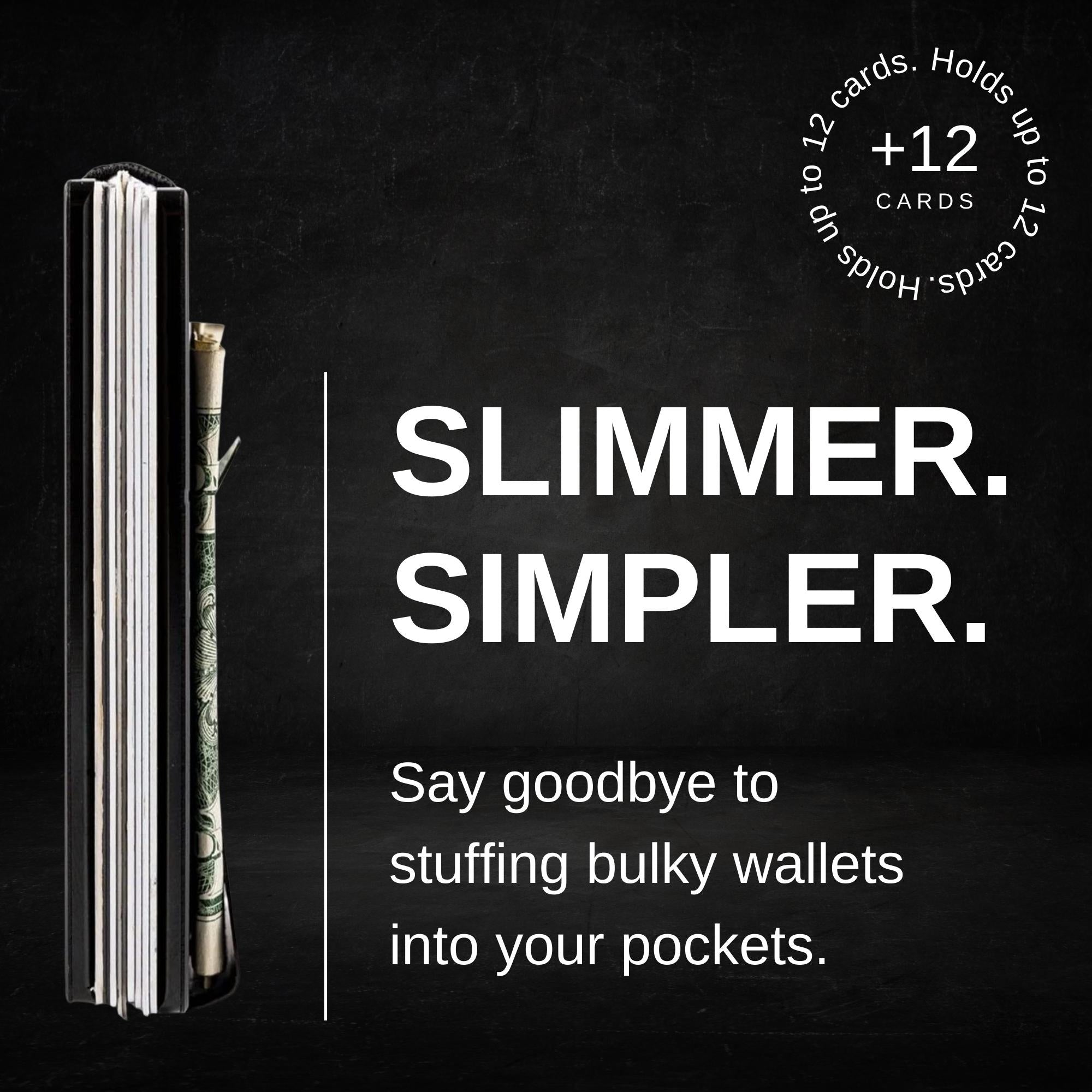 Carbon Fiber Minimalist Credit Card Holder & Money Clip Wallet for Men