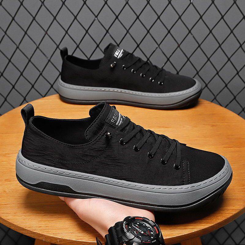 Chaussures décontractées sans lacets pour hommes en tissu de Pékin respirant pour l'été