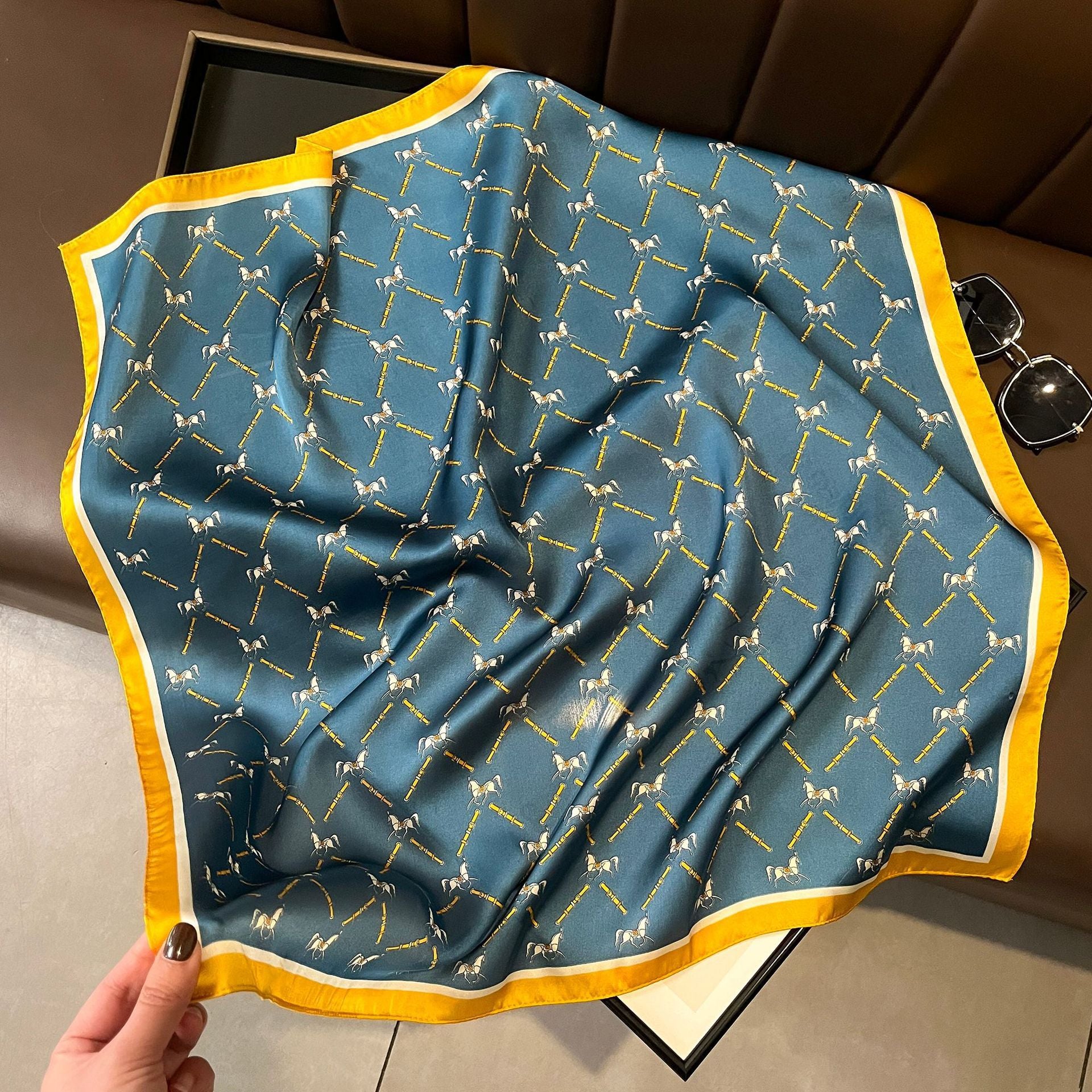 Vintage Silk Scarf - French Style 70cm Square Scarf