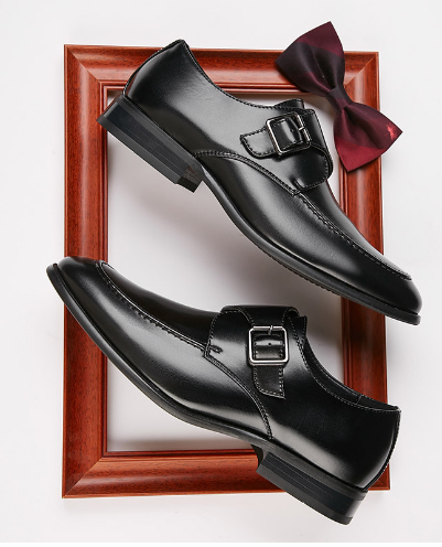 Formal Men's British Monk Square Toe Shoes