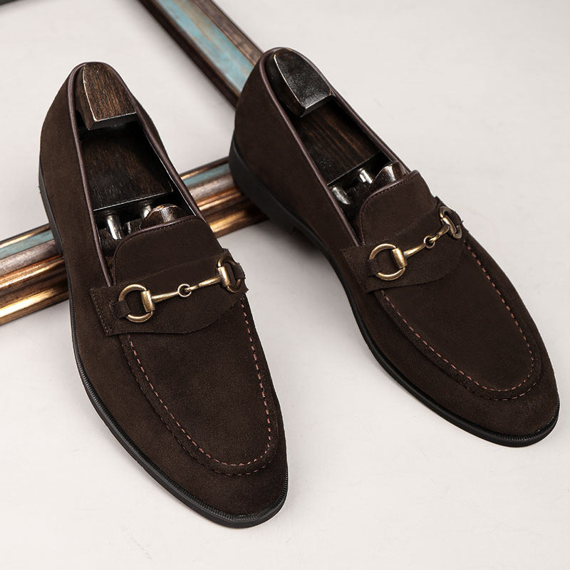 Men's Pointed Toe Frosted Leather Formal Shoes