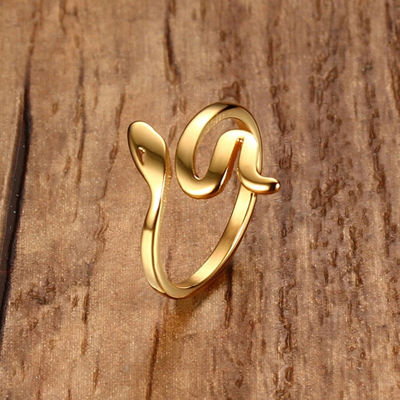 Fashionable Women's Stainless Steel Snake Open Ring