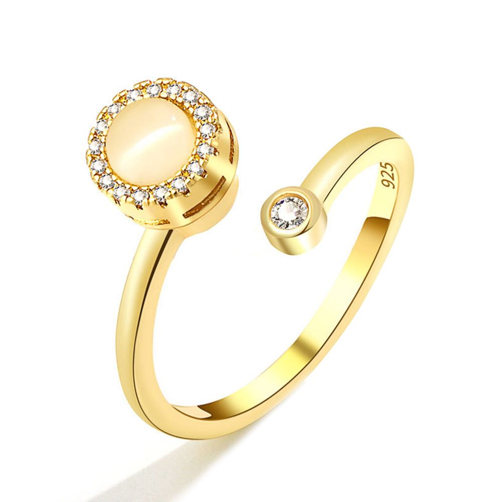 Opal Spinning Ring for Women - Simple Fashion Jewelry