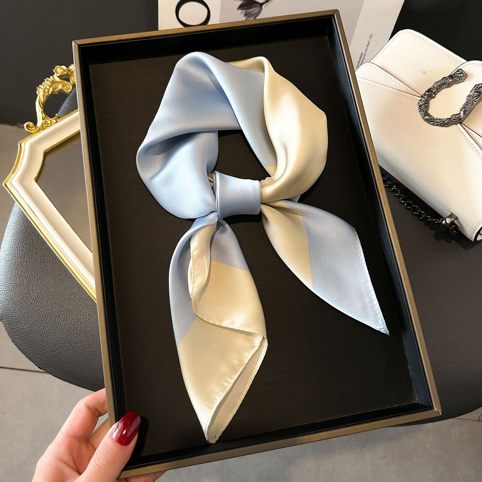 New Striped Silk Scarf - Stylish Professional Accessory