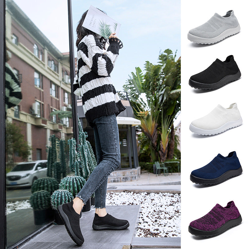 Men's and Women's Casual Flyknit Slip-On Sneakers
