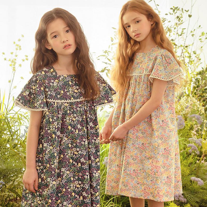 Girls Floral Lace Beach Dress