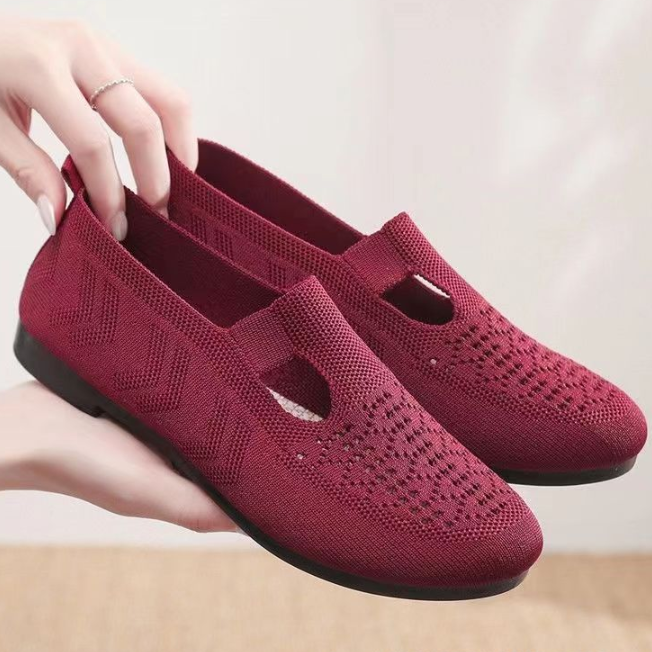 Chaussures plates décontractées à bout rond à enfiler pour femme