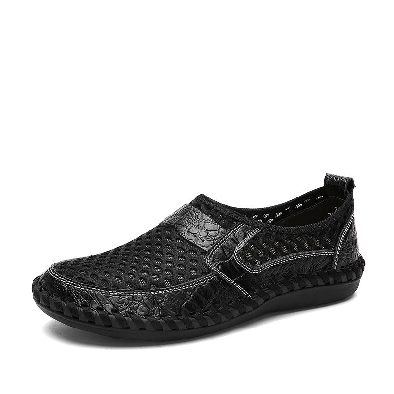 Men's Casual Slip-On Breathable Crocodile Sneakers