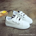 Velcro Flat Casual White Sneakers (Little White Shoes)