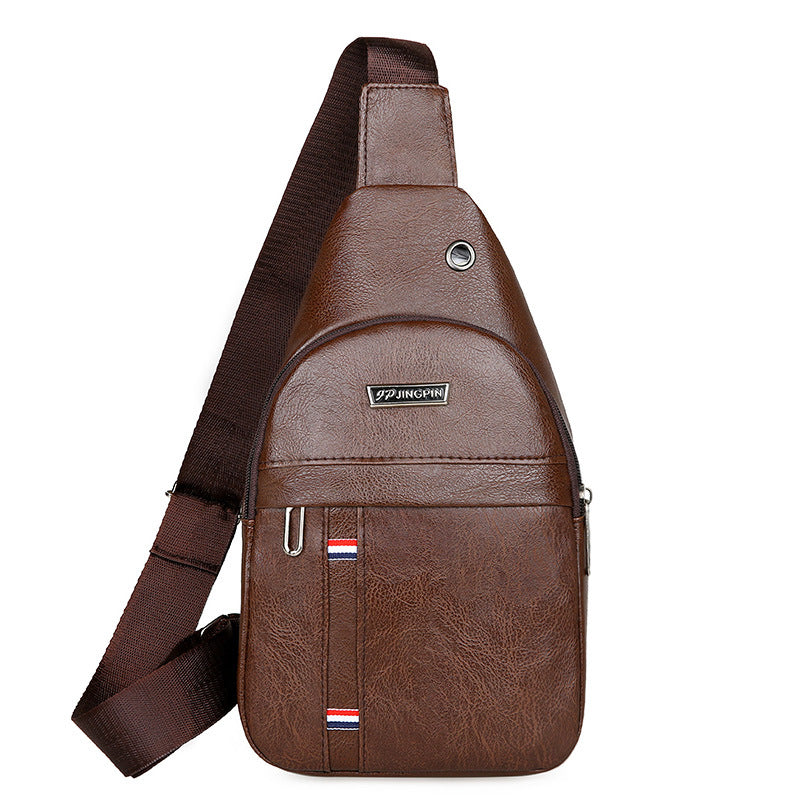 Men's PU Chest Bag - Versatile Large Capacity Sling Bag
