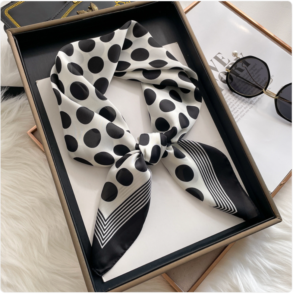 Striped Square Silk Scarf
