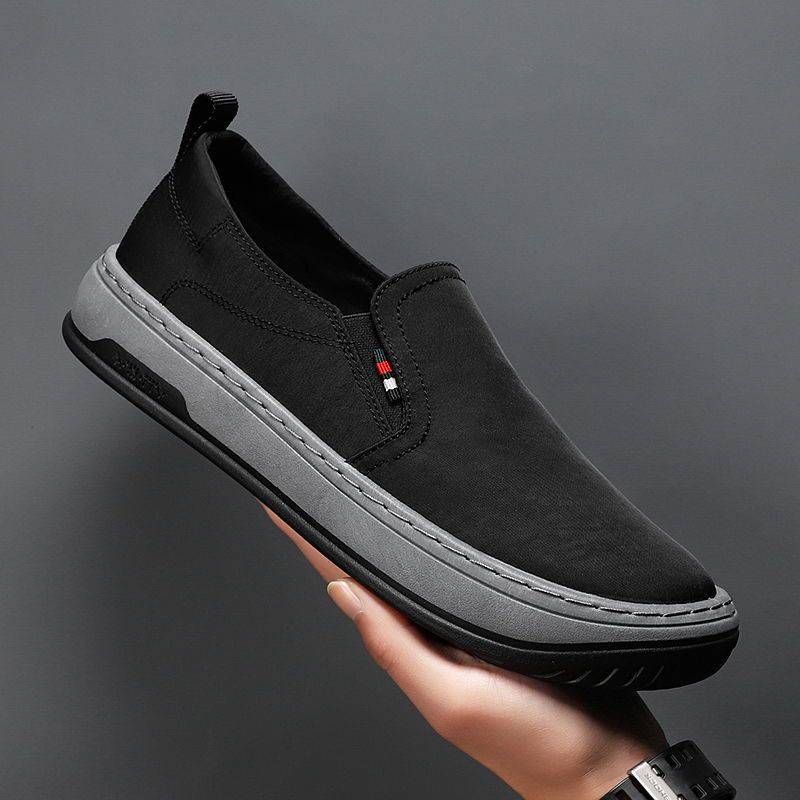 Chaussures décontractées sans lacets pour hommes en tissu de Pékin respirant pour l'été