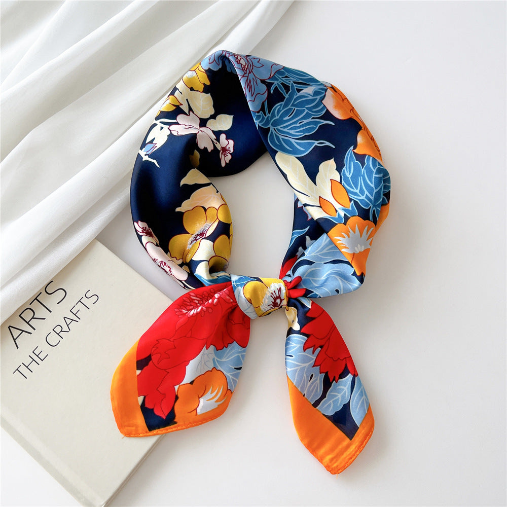 Stylish French Silk Scarf for All Seasons (70cm)
