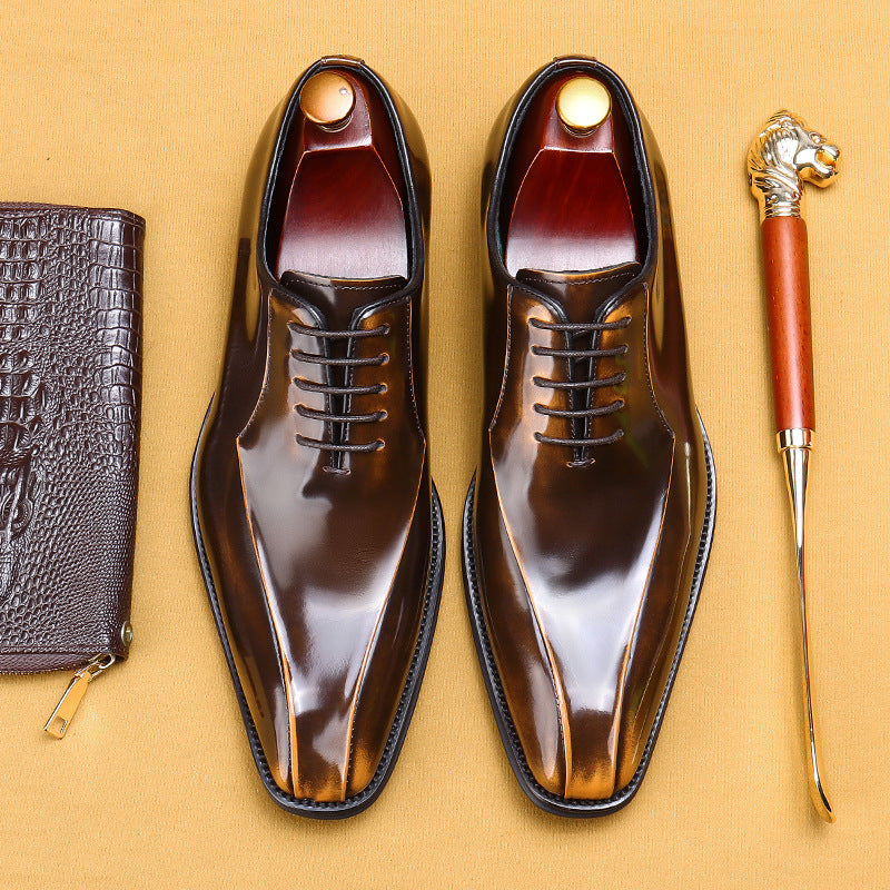 Men's Shiny Patent Leather Formal Oxford Shoes