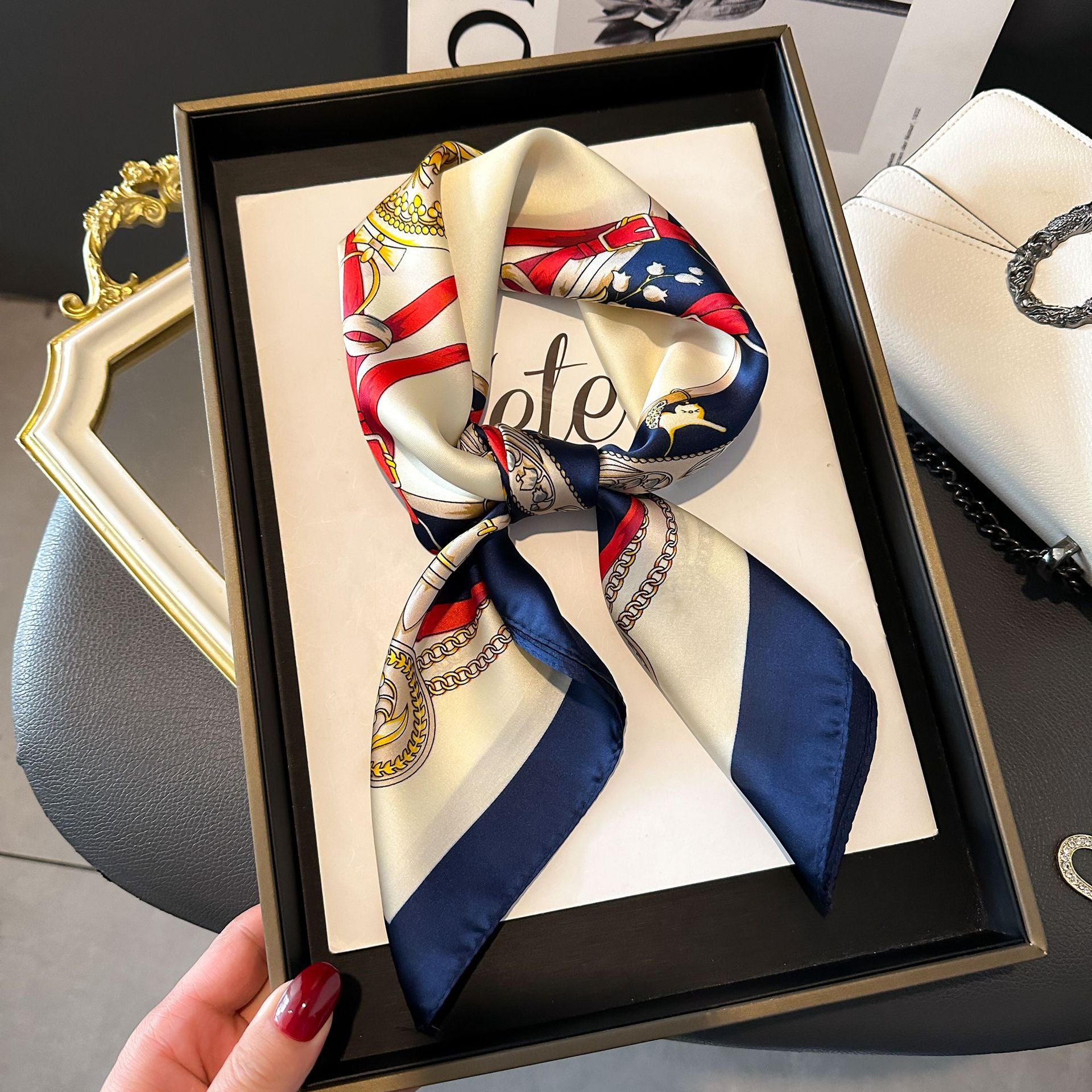 New Striped Silk Scarf - Stylish Professional Accessory