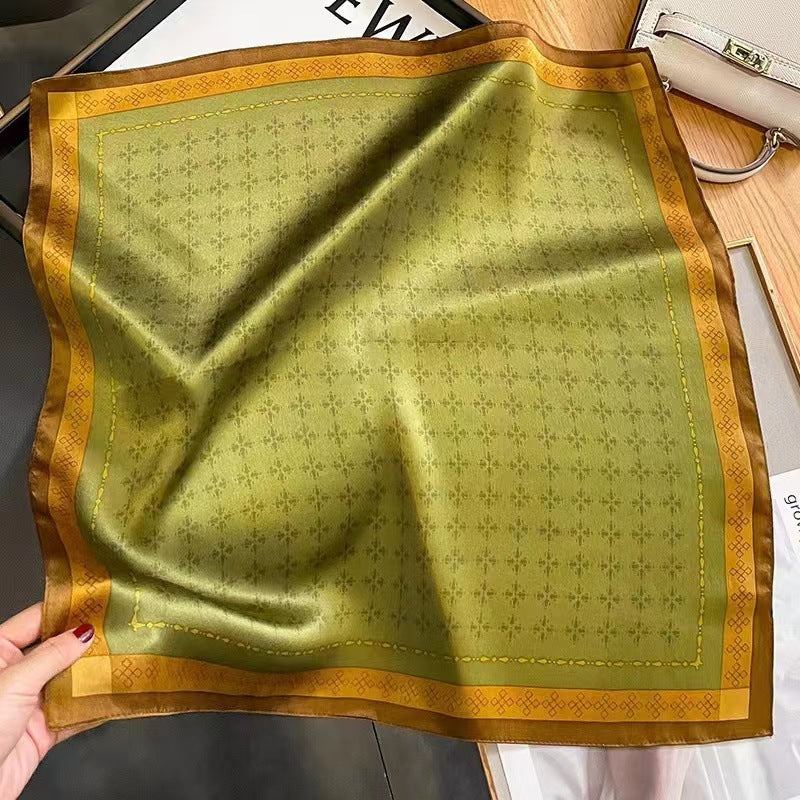 Fashionable Silk Scarf for Women - Versatile Small Square