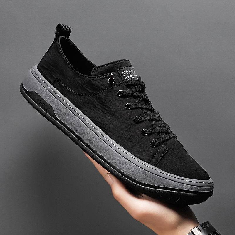 Chaussures décontractées sans lacets pour hommes en tissu de Pékin respirant pour l'été