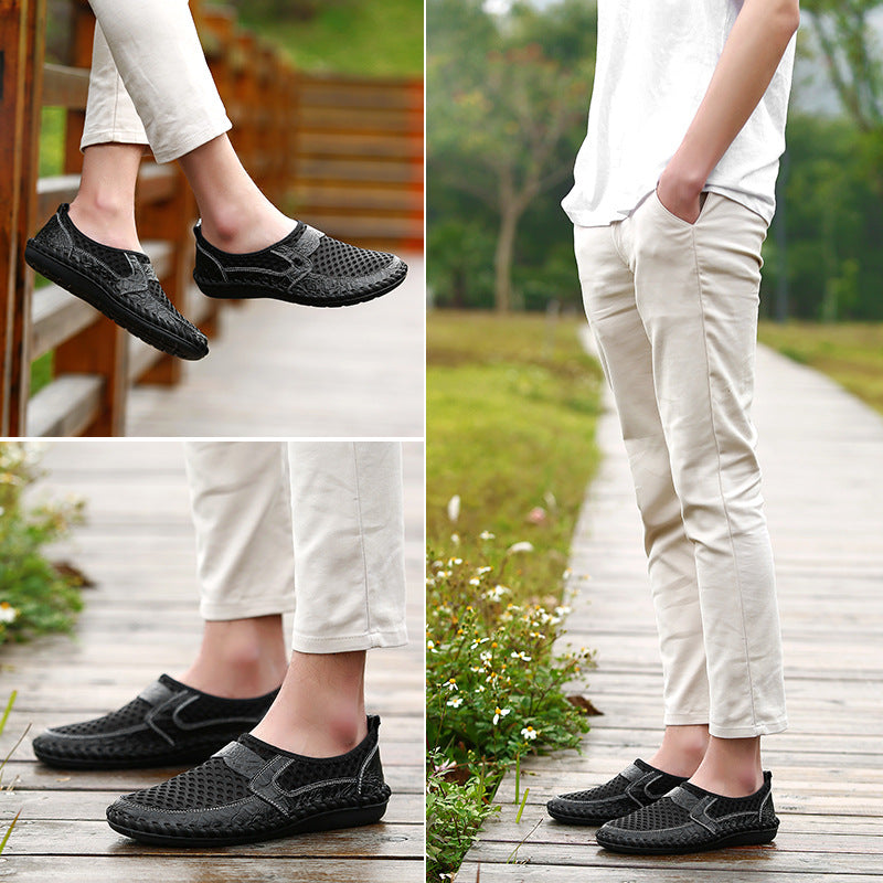 Men's Casual Slip-On Breathable Crocodile Sneakers