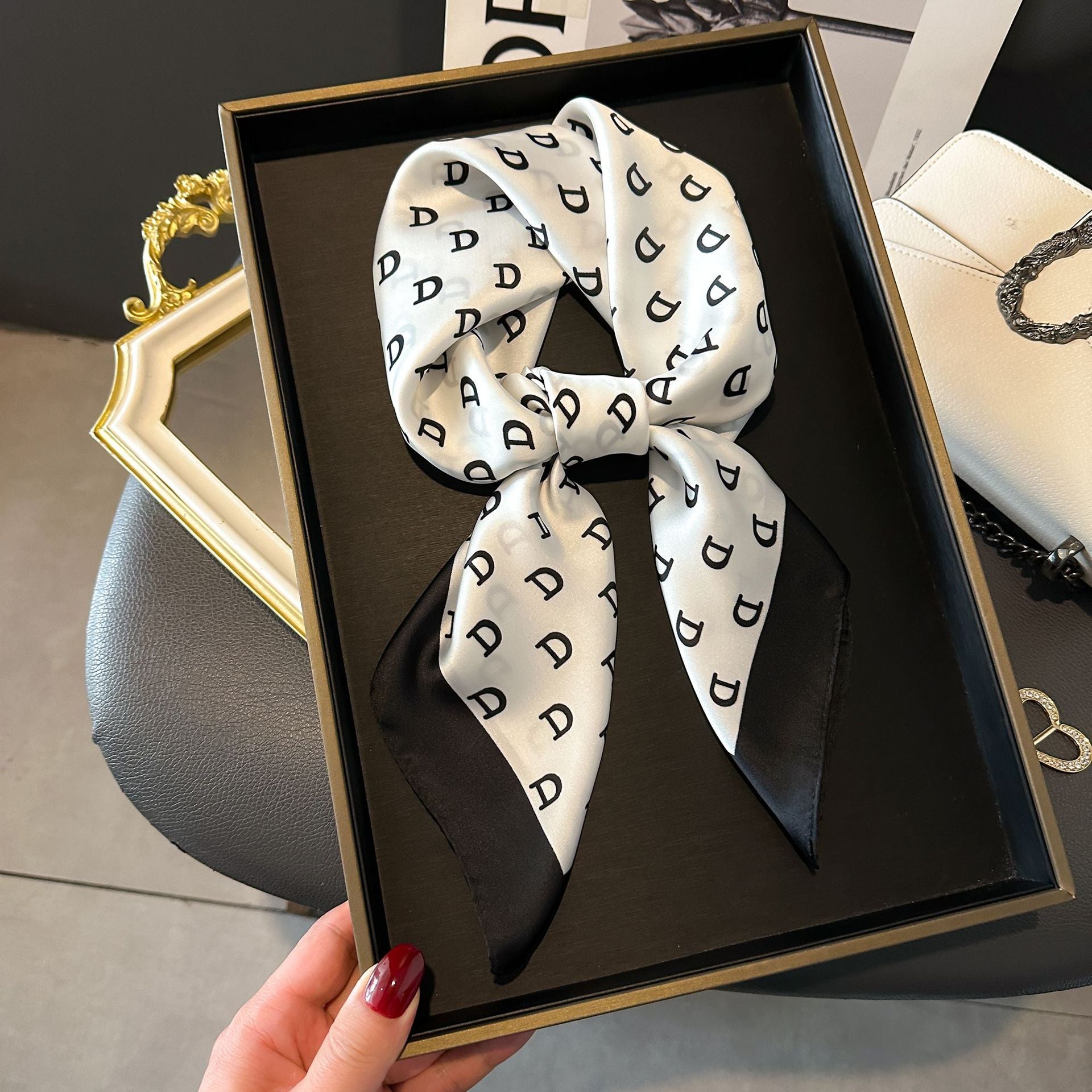 New Striped Silk Scarf - Stylish Professional Accessory