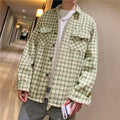 Woven Houndstooth Wool Shirt Coat with Big Pockets