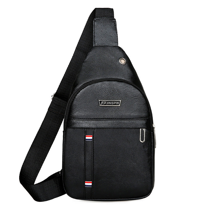 Men's PU Chest Bag - Versatile Large Capacity Sling Bag