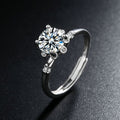 S925 Sterling Silver 1 Carat Moissanite Ring for Women