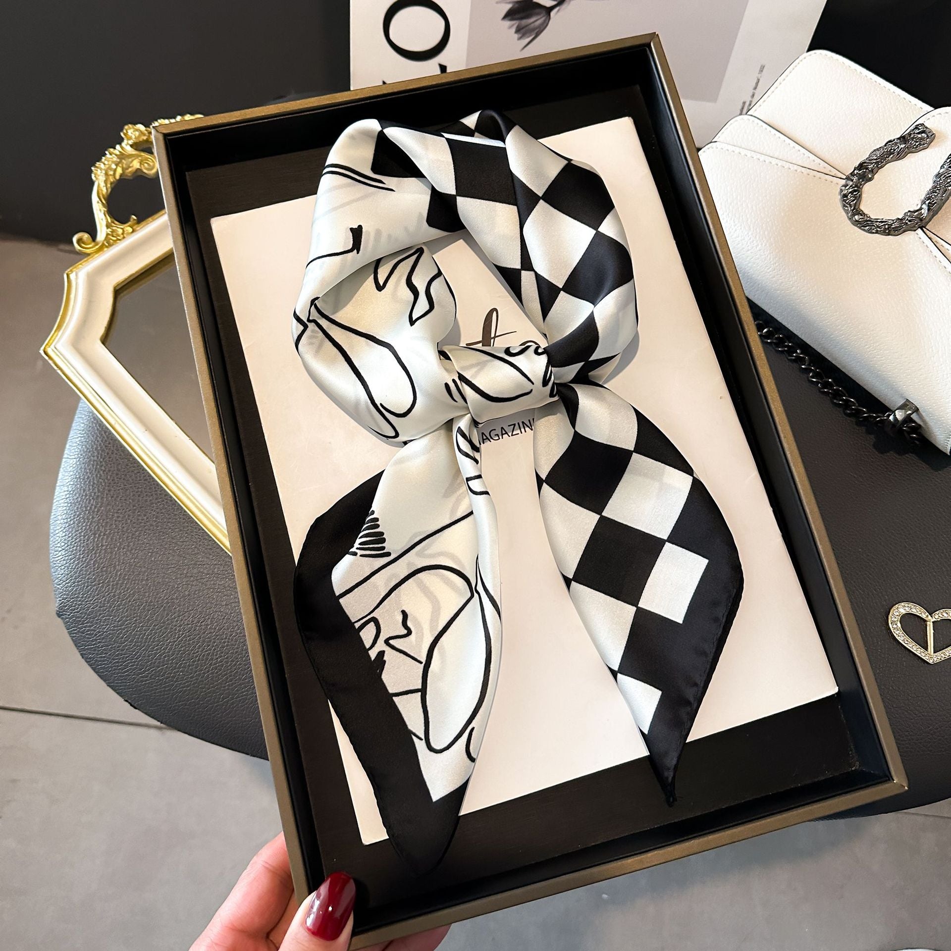 New Striped Silk Scarf - Stylish Professional Accessory