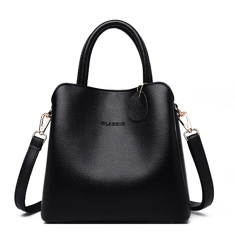 Women's Casual Leather Tote Bag - Stylish Shoulder Bag