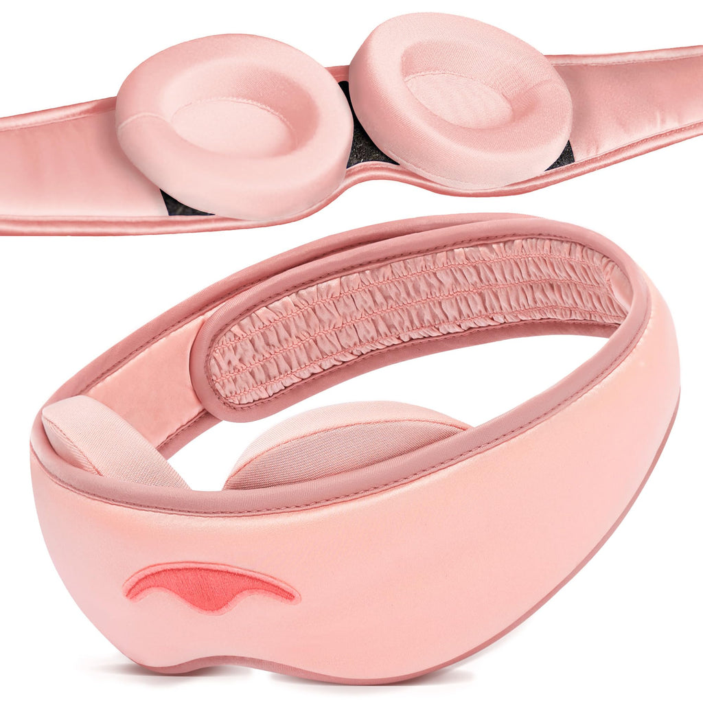Manta Silk Mask - 100% Blackout Silk Sleep Mask 22 Momme Premium Silk Eye Mask for Deep Sleep Breathable & Machine Washable (Pink)