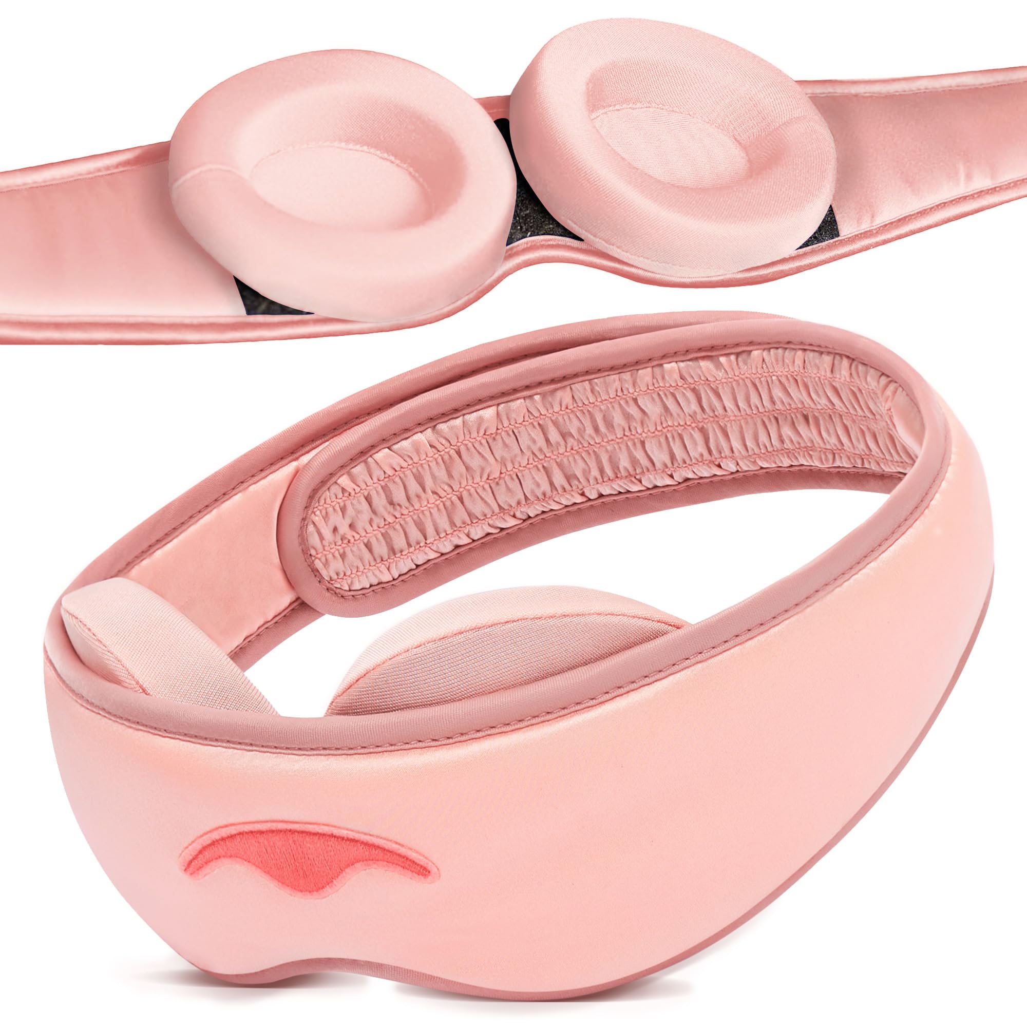 Manta Silk Mask - 100% Blackout Silk Sleep Mask 22 Momme Premium Silk Eye Mask for Deep Sleep Breathable & Machine Washable (Pink)