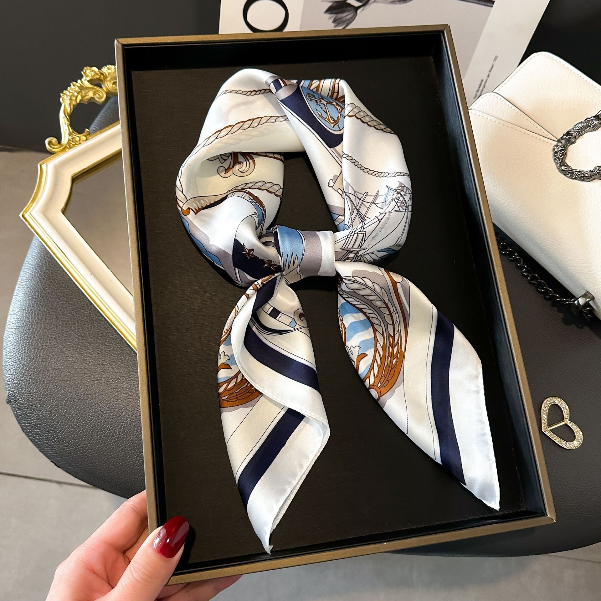 New Striped Silk Scarf - Stylish Professional Accessory