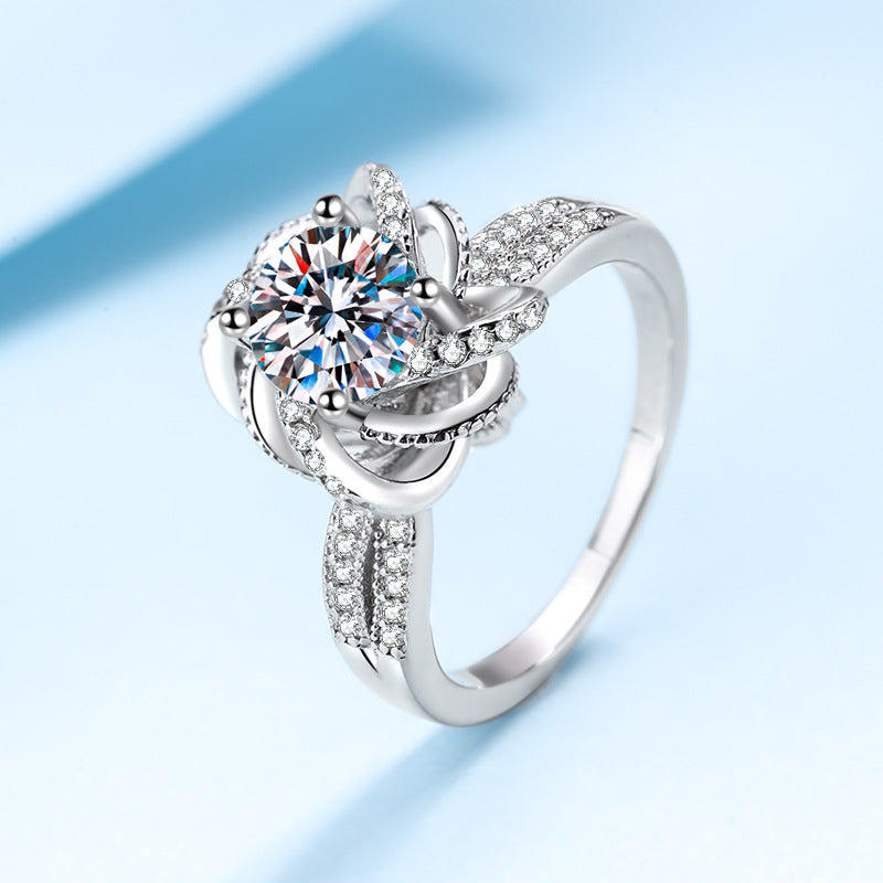 S925 Sterling Silver Moissanite Ring for Girls
