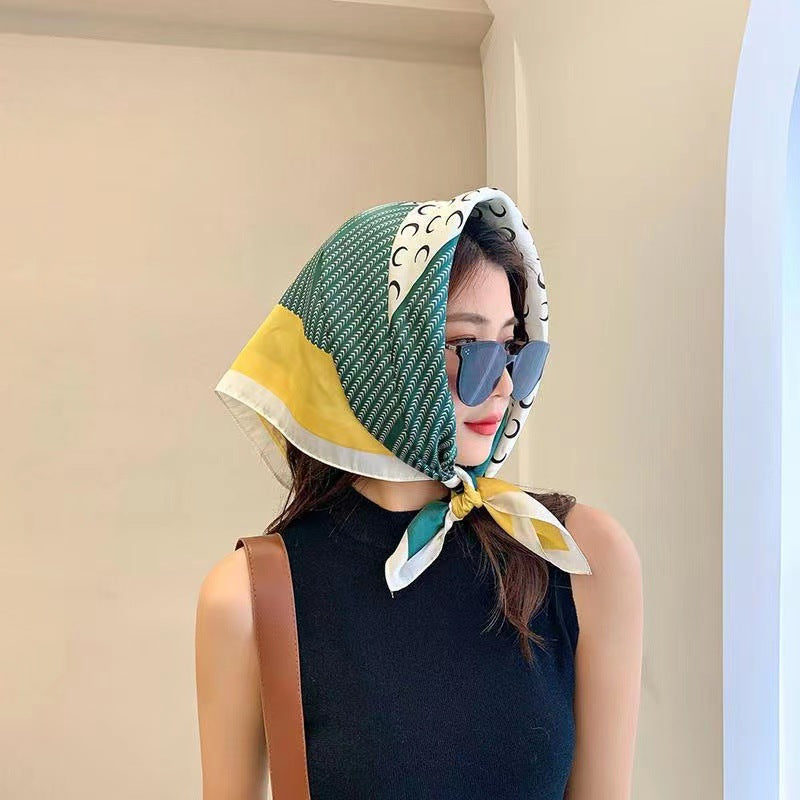 Fashionable Silk Scarf for Women - Versatile Small Square