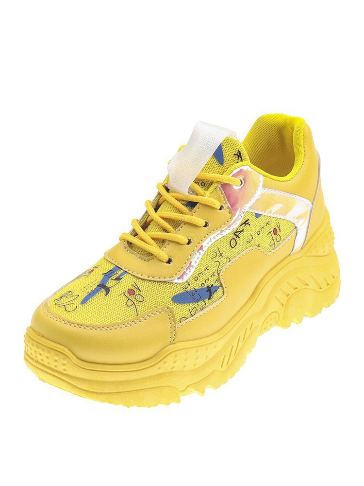 Baskets blanches décontractées pour femmes - Chaussures plates tendance style "dad shoes"